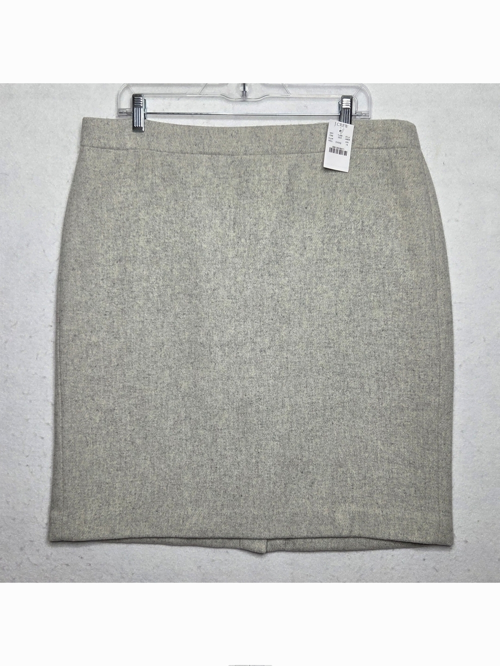 J Crew Mercantile NWT Double Serge Wool Blend Pencil Skirt 14 Gray Quiet Luxury